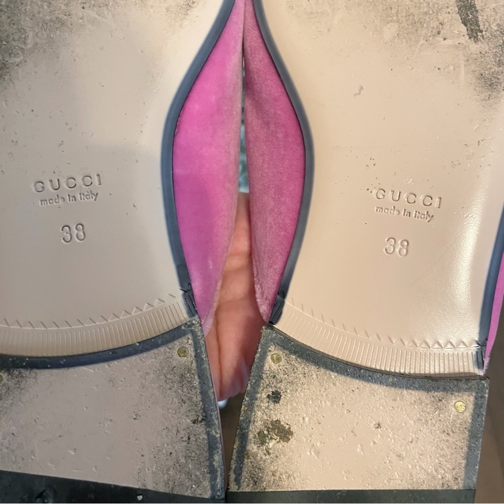 Gucci Princetown Embellished Velvet Mule Pink size 38 - Picture 6 of 11